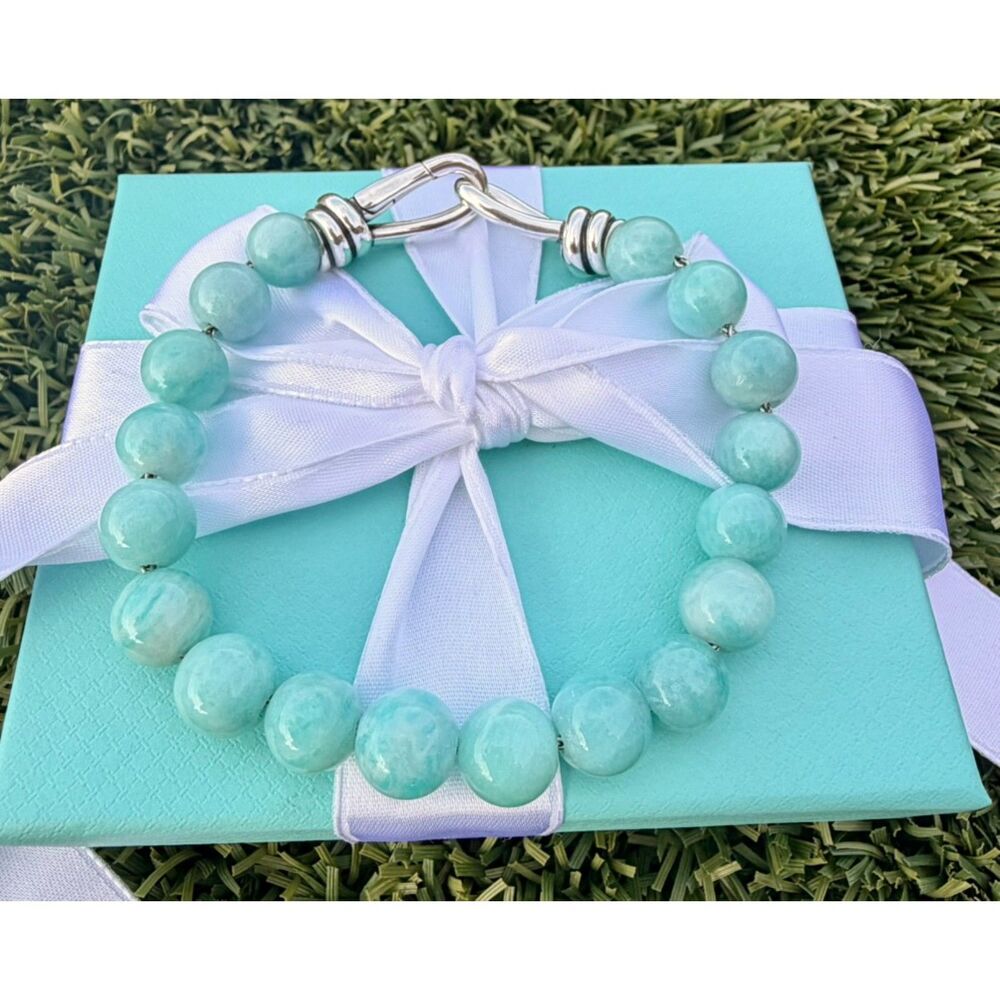 RARE Tiffany & Co. Paloma Picasso Amazonite Knot Bead Bracelet, 9"